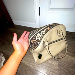 Tan and black pebbles leather Giani Bini bag